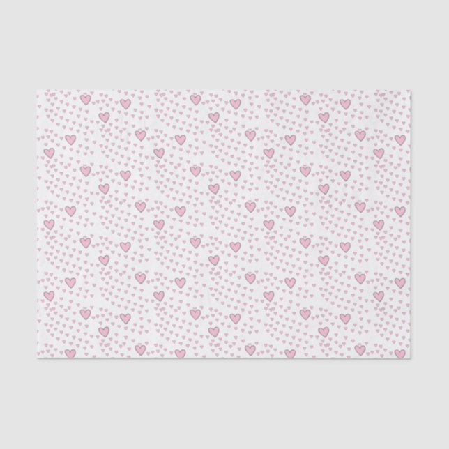 Happy Valentine's Day Tissue Paper Pink Hearts (Front)