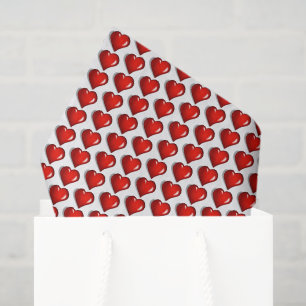 Happy Valentine's Day Tissue Paper Red Hearts