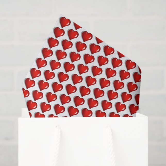 Happy Valentine's Day Tissue Paper Red Hearts (Gift Bag)