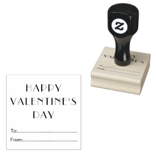 Happy Valentines Day To From Personalized Rubber Stamp