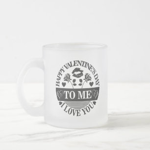 Happy Valentine's Day To Me I Love You-58771 Frosted Glass Coffee Mug