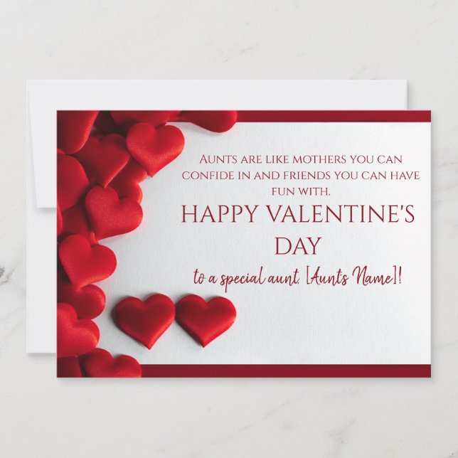 Happy Valentines Day To My Aunt Holiday Card (Front)