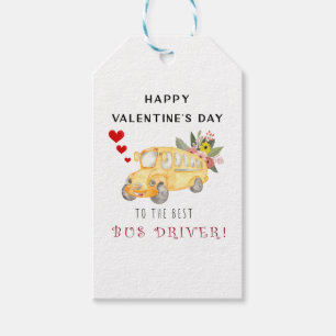 Happy Valentines Day To The Best Bus Driver Gift Tags