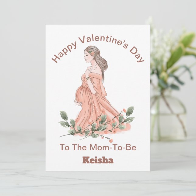 Happy Valentine's Day To The Mum-To-Be Card (Standing Front)