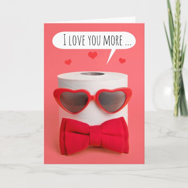 Happy Valentine's Day Toilet Paper Pandemic Humour Holiday Card (Front)