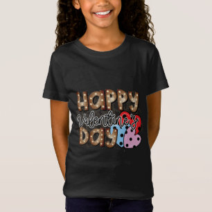 Happy Valentines Day Tomte Three Pink Hearts Garde T-Shirt