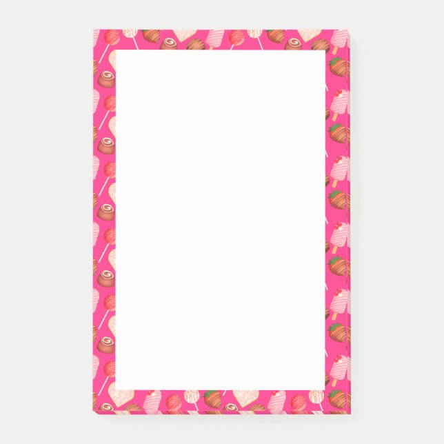 Happy Valentine's Day Treats And Candy Pattern Post-it Notes (Front)