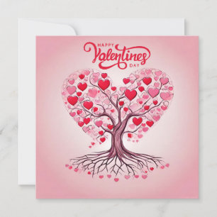 Happy Valentine's Day Tree of Love  Holiday Card