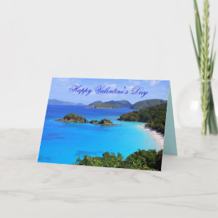 Happy Valentine's Day, Tropical Beach Holiday Card