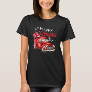 Happy Valentines Day Truck Carrying Love Of Cat He T-Shirt