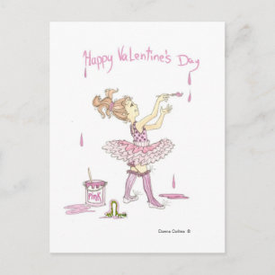 Happy Valentine's Day Tutu Holiday Postcard