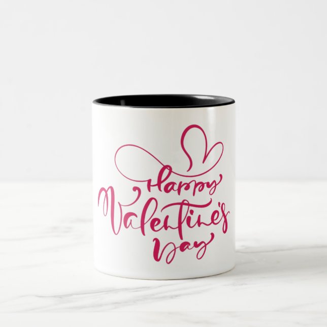 Happy Valentine's Day  Two-Tone Coffee Mug (Center)