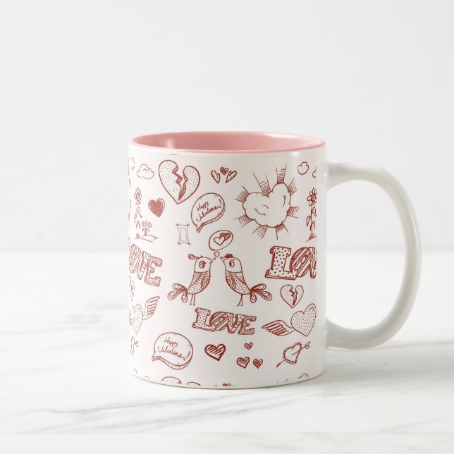 Happy Valentine's Day Two-Tone Coffee Mug (Right)