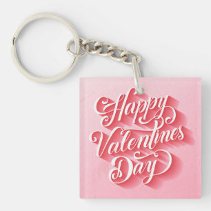 Happy Valentine's Day Typography-23197 Key Ring