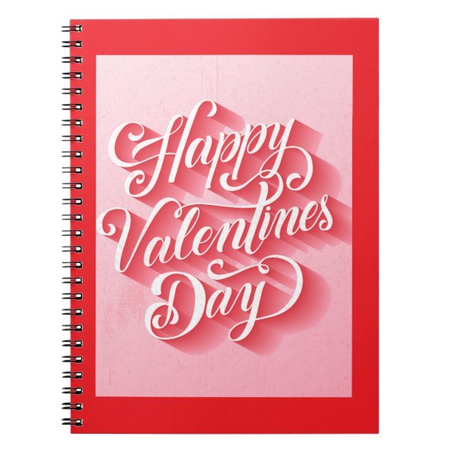Happy Valentine's Day Typography-23197 Notebook (Front)
