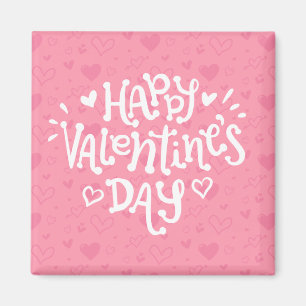 Happy Valentine's Day Typography   Magnet