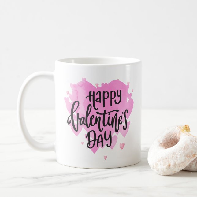 Happy Valentine's Day Typography | Mug (With Donut)