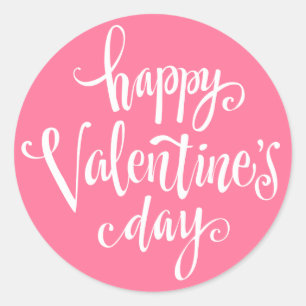 Happy Valentine's Day Typography Sticker Seal