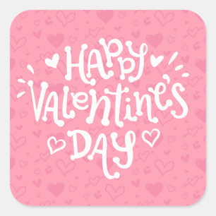 Happy Valentine's Day Typography Sticker Seal