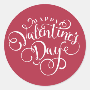 Happy Valentine's Day Typography Sticker Seal