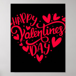 Happy Valentines Day Valentine Heart Shape Poster