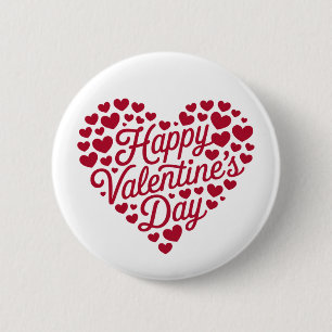 Happy Valentines Day Valentine Love Heart 6 Cm Round Badge
