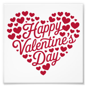 Happy Valentines Day Valentine Love Heart Photo Print
