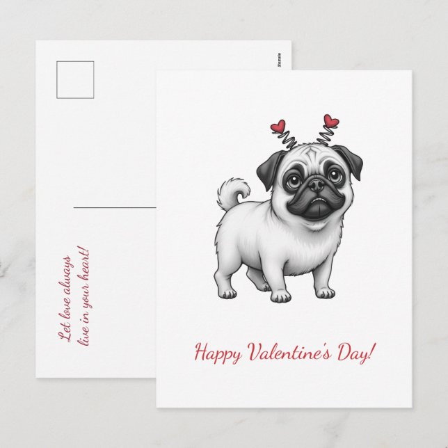 Happy Valentine's Day! Valentine's card.  Holiday Postcard (Front/Back)