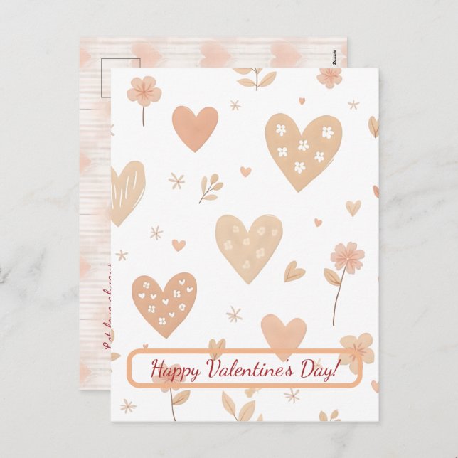 Happy Valentine's Day! Valentine's card.  Holiday Postcard (Front/Back)