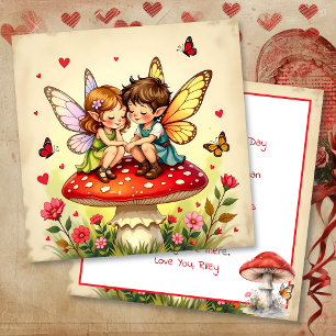 Happy Valentine's Day   Vintage Cottage Core Fairy Card