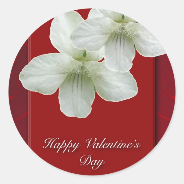 Happy Valentine's Day Violet Coordinating Items Classic Round Sticker (Front)