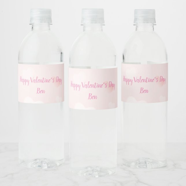 Happy Valentine's Day Water Bottle Label (Bottles)