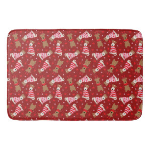 Happy Valentines Day Welsh Wire Fox Terrier Dogs Bath Mat
