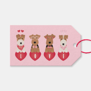 Happy Valentines Day Welsh Wire Fox Terrier Dogs Gift Tags