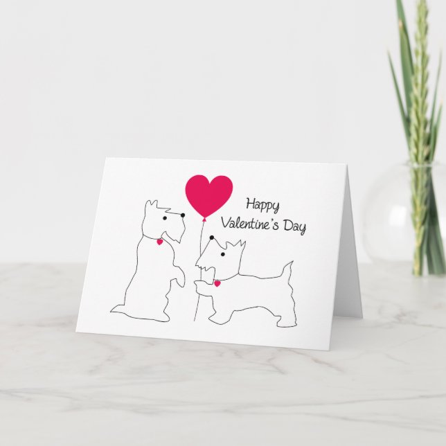 HAPPY VALENTINE'S DAY | Westies Doggies Card (Front)