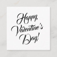 Happy Valentine's Day white black elegant script