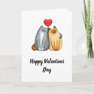 Happy Valentines Day With Cats Holiday Card