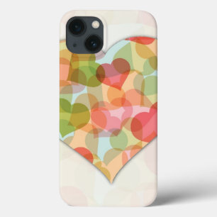 Happy Valentines Day with colorful hearts iPhone 13 Case