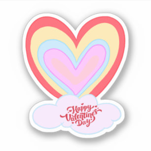 Happy Valentine's day with cute pink heart
