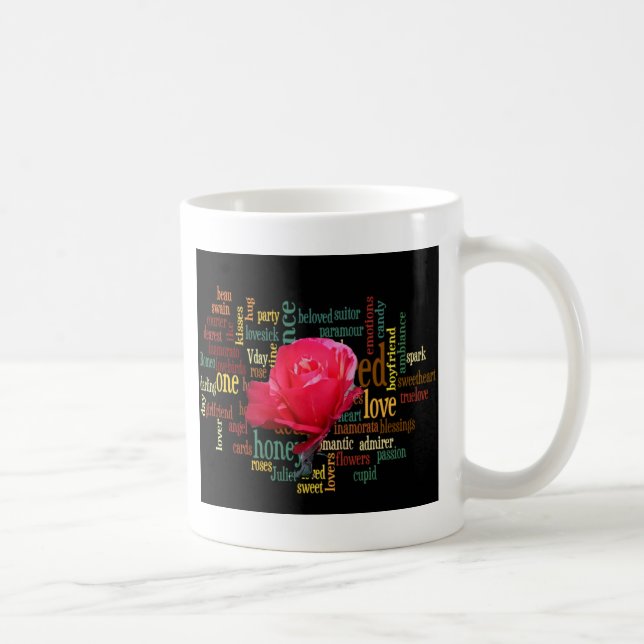 Happy Valentine's Day With Elegant Red Roses Coffee Mug (Right)