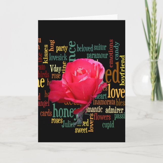 Happy Valentine's Day With Elegant Red Roses Holiday Card (Front)