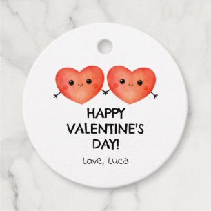 Happy Valentine's Day with heart couple Favour Tags