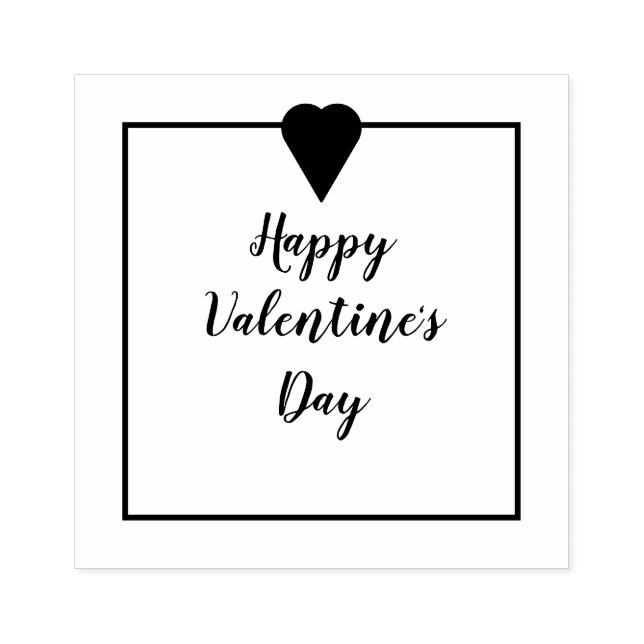 Happy Valentine's Day with Heart Rubber Stamp (Imprint)