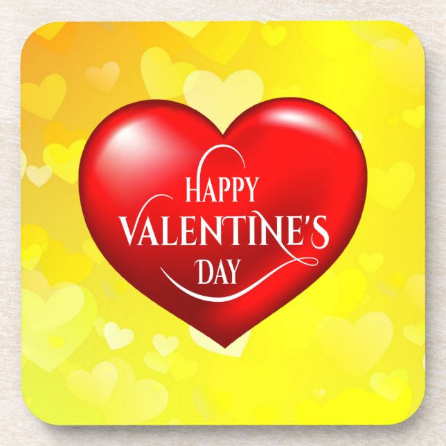 Happy Valentine's Day with Heart Shape-49870 Coaster (Front)