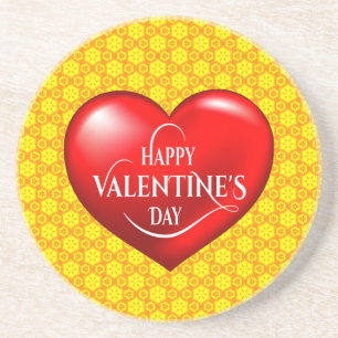 Happy Valentine's Day with Heart Shape-49870 Coaster