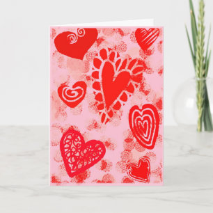 Happy Valentine's Day with Hearts Holiday Card