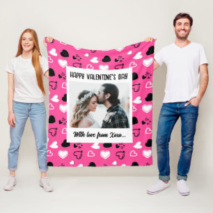 Happy Valentine's Day With Love Fleece Blanket