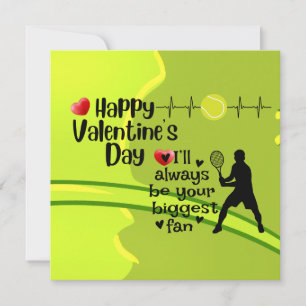 Happy Valentine's Day with  Love for tennis player Holiday Card