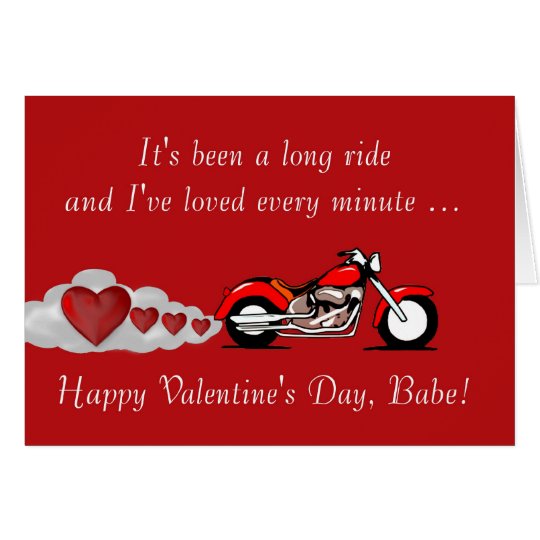 Happy Valentine's Day with motorbike for biker Card
