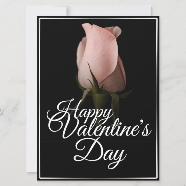 Happy Valentine's Day with pink rose (Front)